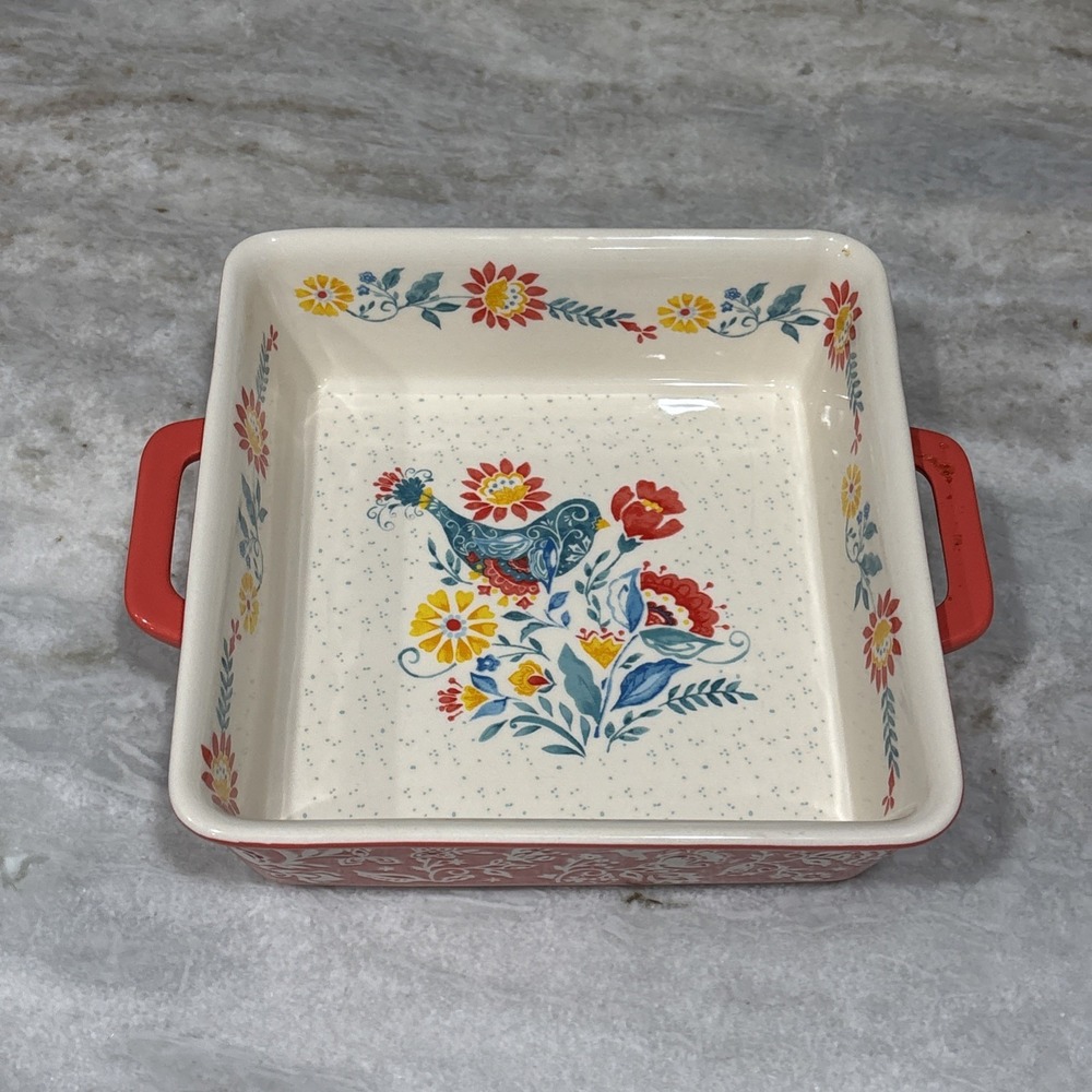 The Pioneer Woman Mazie 8" x 8" Ceramic Red Square Baking Dish